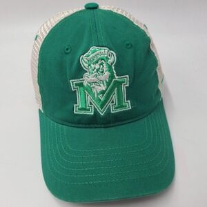 Marshall Thundering Herd Hat Snapback Trucker Mesh Zephyr Green Beige NCAA Men